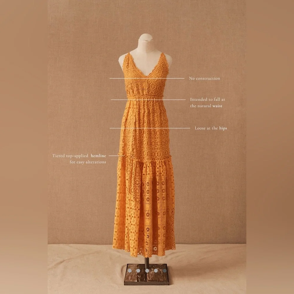 Elegant Orange Lace Maxi Dress - Picture 5 of 11